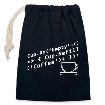 Les programmeurs génèrent du code à partir de café - Sac cadeau en coton avec cordon (14 x 20 cm) - bleu marine - Devant