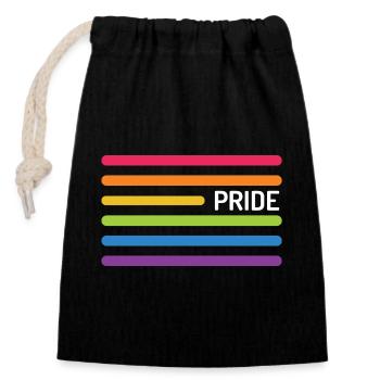 LGBT Pride Monat - Pride! - Verschließbarer Geschenkbeutel aus Baumwolle (14x20cm) - Schwarz - Vorne