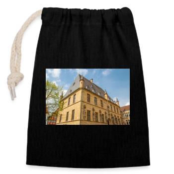 Archiepiscopal Vicariate General in Osnabrück - Closable cotton gift bag (14x20cm) - black - Front