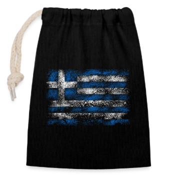 Grèce Vintage - Sac cadeau en coton avec cordon (14 x 20 cm) - noir - Devant
