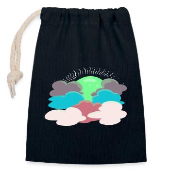 Sonne hinter den Wolken - Verschließbarer Geschenkbeutel aus Baumwolle (14x20cm) - Navy - Vorne