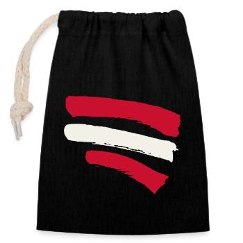 Austrian Flag - Flag Austria - Closable cotton gift bag (14x20cm) - black - Front
