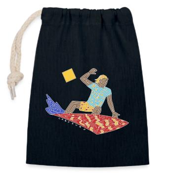 Surfer-Labyrinth - Verschließbarer Geschenkbeutel aus Baumwolle (14x20cm) - Navy - Vorne