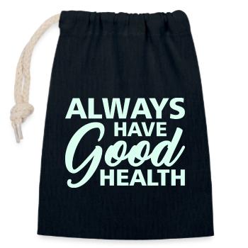 Good Health - Closable cotton gift bag (14x20cm) - navy - Front