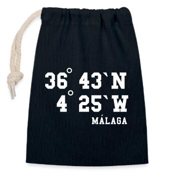 Malaga Andalousie Espagne Vacances Malaga - Sac cadeau en coton avec cordon (14 x 20 cm) - bleu marine - Devant