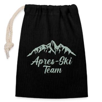 Après Ski Team Mountains 1 - Closable cotton gift bag (14x20cm) - black - Front