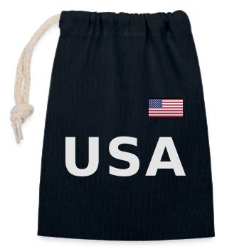 TEAM USA amerikanische Flagge Fahne über Schrift - Verschließbarer Geschenkbeutel aus Baumwolle (14x20cm) - Navy - Vorne
