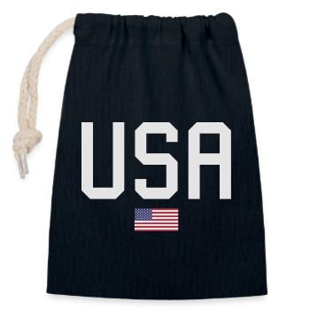 TEAM USA amerikanische Flagge Fahne unter Schrift - Verschließbarer Geschenkbeutel aus Baumwolle (14x20cm) - Navy - Vorne