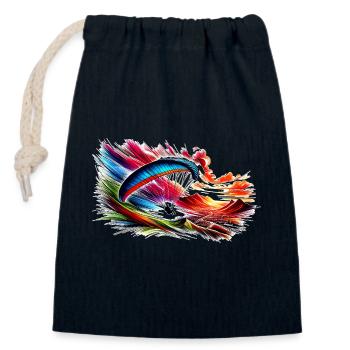 Paraglider - Closable cotton gift bag (14x20cm) - navy - Front