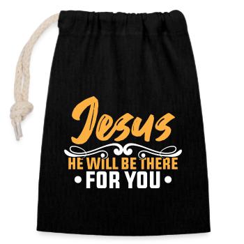 jesus holy - Closable cotton gift bag (14x20cm) - black - Front