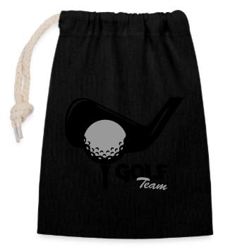 Équipe de golf - Sac cadeau en coton avec cordon (14 x 20 cm) - noir - Devant