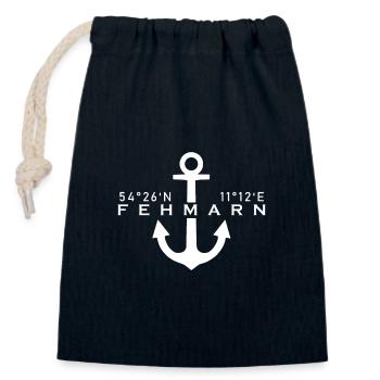 Fehmarn - Verschließbarer Geschenkbeutel aus Baumwolle (14x20cm) - Navy - Vorne