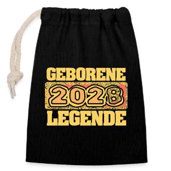 2028 - Closable cotton gift bag (14x20cm) - black - Front