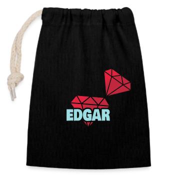 Cadeau pour Edgar - Sac cadeau en coton avec cordon (14 x 20 cm) - noir - Devant