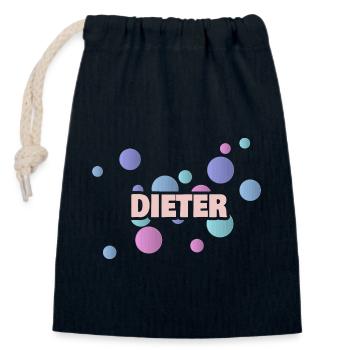 Dieter - Verschließbarer Geschenkbeutel aus Baumwolle (14x20cm) - Navy - Vorne