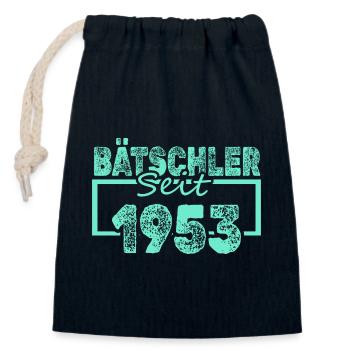 1953 - Verschließbarer Geschenkbeutel aus Baumwolle (14x20cm) - Navy - Vorne