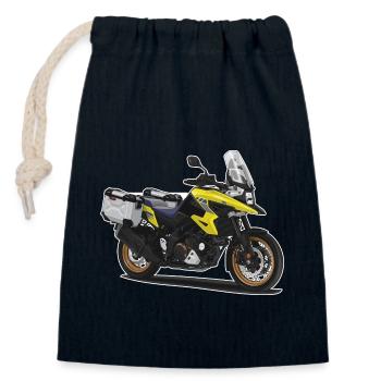 Reiseenduro // Illustration // Motorrad - Verschließbarer Geschenkbeutel aus Baumwolle (14x20cm) - Navy - Vorne