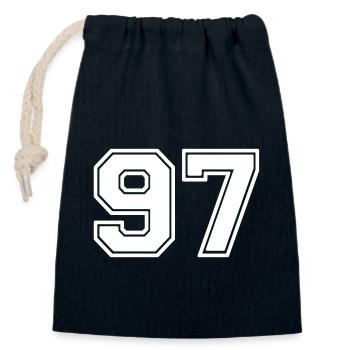 97 - Closable cotton gift bag (14x20cm) - navy - Front