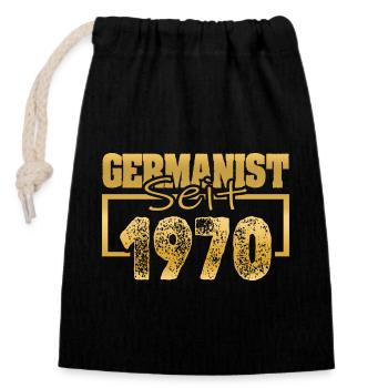 1970 - Closable cotton gift bag (14x20cm) - black - Front