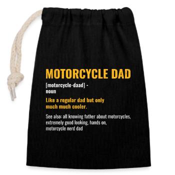 Motorrad Papa Substantiv Wie ein normaler Vater, aber nur Mu - Verschließbarer Geschenkbeutel aus Baumwolle (14x20cm) - Schwarz - Vorne