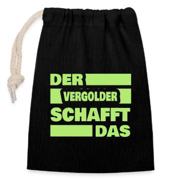 Work gilders - Closable cotton gift bag (14x20cm) - black - Front