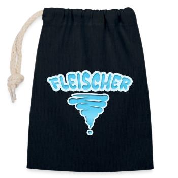 Occupation: Butcher - Closable cotton gift bag (14x20cm) - navy - Front