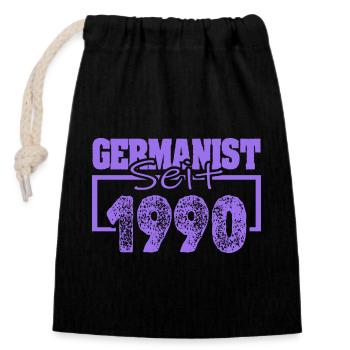 Studi 1990 - Closable cotton gift bag (14x20cm) - black - Front