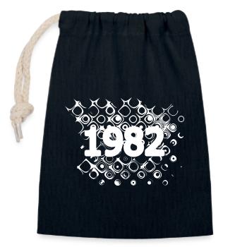 Year 1982 - Closable cotton gift bag (14x20cm) - navy - Front