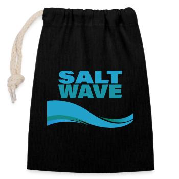 VAGUE DE SEL - Sac cadeau en coton avec cordon (14 x 20 cm) - noir - Devant