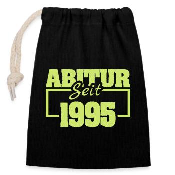 Abitur 1995 - Closable cotton gift bag (14x20cm) - black - Front