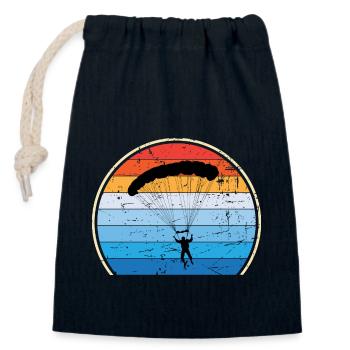 Retro Fallschirm Fallschirmspringen Skydiving - Verschließbarer Geschenkbeutel aus Baumwolle (14x20cm) - Navy - Vorne
