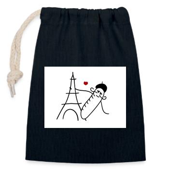 Frankreich liebe - Verschließbarer Geschenkbeutel aus Baumwolle (14x20cm) - Navy - Vorne