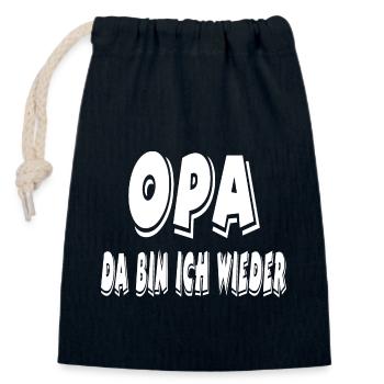 Opa - Verschließbarer Geschenkbeutel aus Baumwolle (14x20cm) - Navy - Vorne