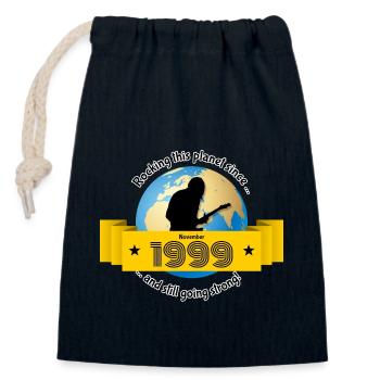 25. Geburtstag Rocking this planet since 11/1999 - Verschließbarer Geschenkbeutel aus Baumwolle (14x20cm) - Navy - Vorne