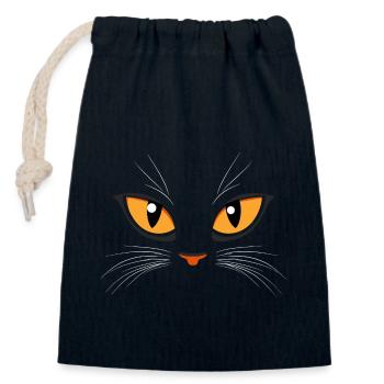 Cats eyes - Closable cotton gift bag (14x20cm) - navy - Front