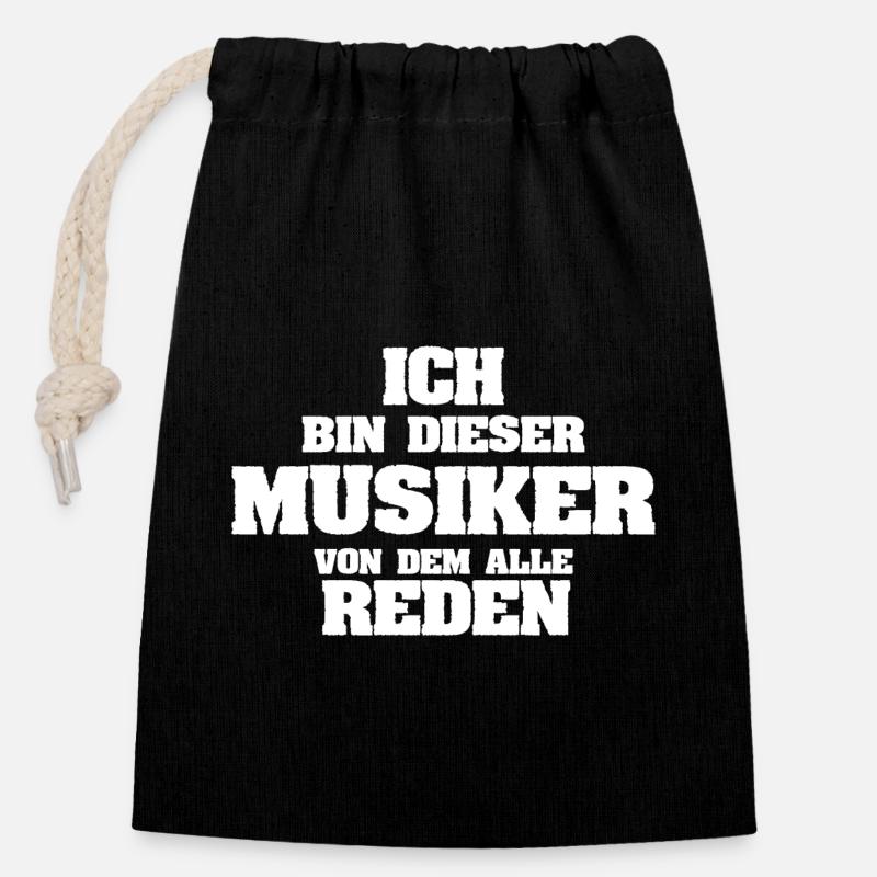 Musiker - Verschließbarer Geschenkbeutel aus Baumwolle (14x20cm) - Schwarz