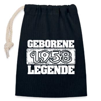 Geburtstag 1958 - Verschließbarer Geschenkbeutel aus Baumwolle (14x20cm) - Navy - Vorne