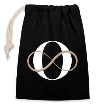 Infinite Letter O - Closable cotton gift bag (14x20cm) - black - Front