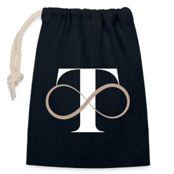 Infinite letter t - Closable cotton gift bag (14x20cm) - navy - Front