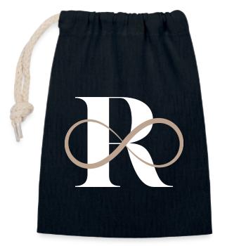 Infinite letter r - Closable cotton gift bag (14x20cm) - navy - Front