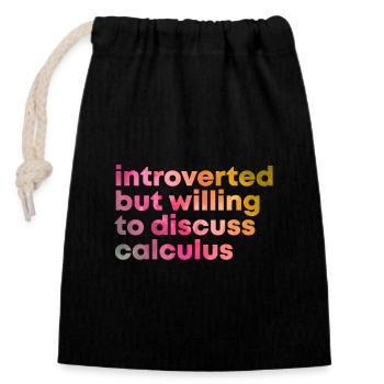 Calculus - Closable cotton gift bag (14x20cm) - black - Front