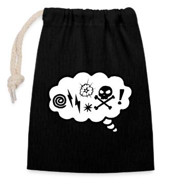 Angry Thought Bubble - Closable cotton gift bag (14x20cm) - black - Front
