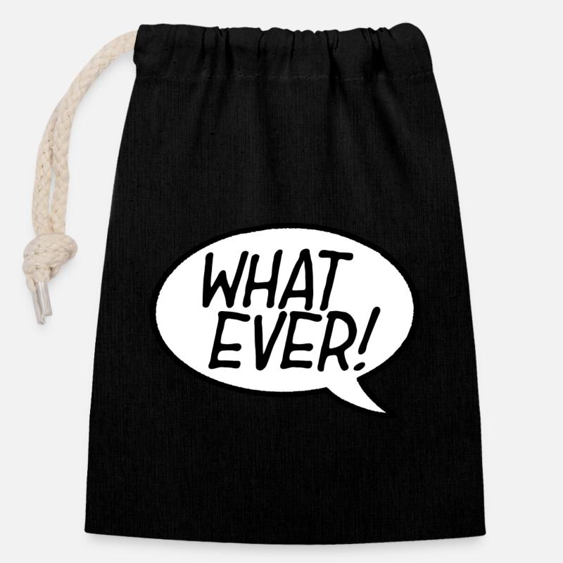 Quoi jamais ! Bulle - Sac cadeau en coton avec cordon (14 x 20 cm) - noir