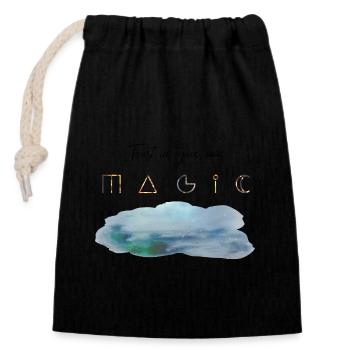 Trust in your own Magic lettering witchy cloud - Closable cotton gift bag (14x20cm) - black - Front