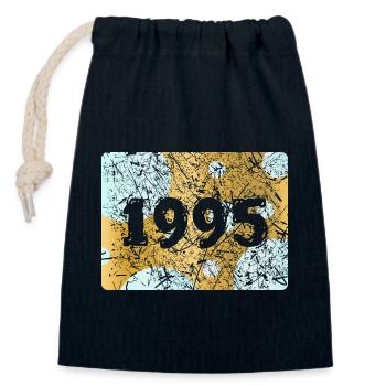 1995 1995 - Verschließbarer Geschenkbeutel aus Baumwolle (14x20cm) - Navy - Vorne