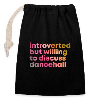 Salle de danse - Sac cadeau en coton avec cordon (14 x 20 cm) - noir - Devant
