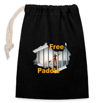 Paddle - Sac cadeau en coton avec cordon (14 x 20 cm) - noir - Devant