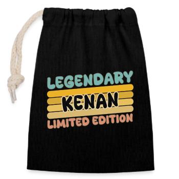 Kenan comme nom - Sac cadeau en coton avec cordon (14 x 20 cm) - noir - Devant