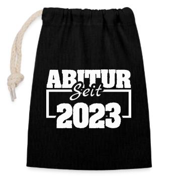 2023 - Closable cotton gift bag (14x20cm) - black - Front