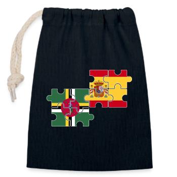 Dominique Espagne Drapeau Dominicains - Sac cadeau en coton avec cordon (14 x 20 cm) - bleu marine - Devant